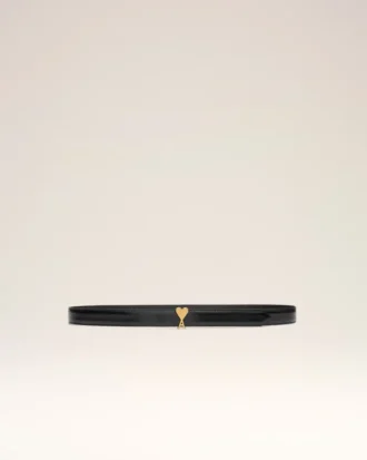 Black Cow Leather Ami De Coeur Buckle Belt