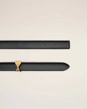 Black Cow Leather Ami De Coeur Buckle Belt