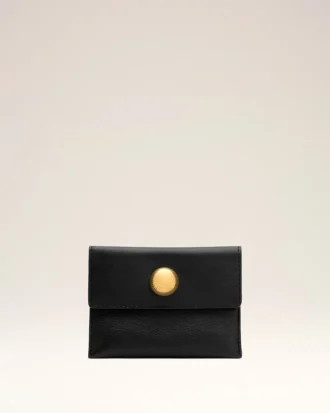 Black Cow Leather Carrousel Folded Card Holder