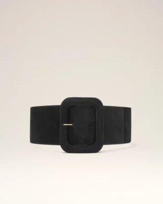 Black Cow Leather Large Belt
