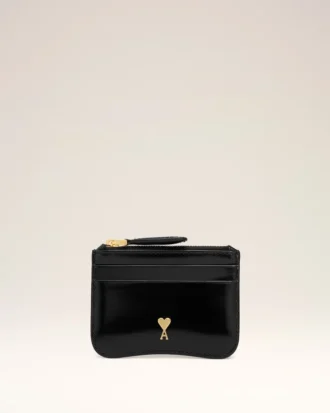 Black Cow Leather Paris Paris Zipped Card Holder Black Cow Leather Paris Paris Zipped Card Holder