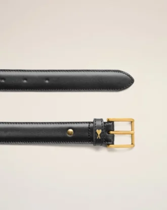 Black Cowhide Leather Paris Paris Belt Black Cowhide Leather Paris Paris Belt
