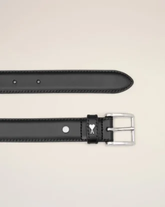 Black Cowhide Leather Paris Paris Belt Black Cowhide Leather Paris Paris Belt
