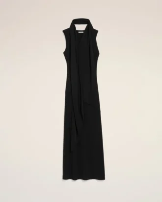 Black Jersey Maxi Lavalliere Dress