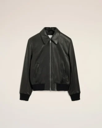 Black Lamb Leather Zipped Jacket Black Lamb Leather Zipped Jacket