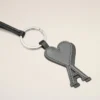 Black Leather Ami De Coeur Keyring Black Leather Ami De Coeur Keyring