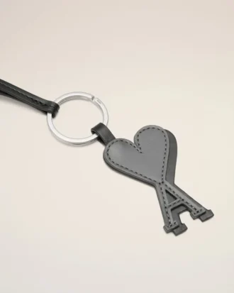 Black Leather Ami De Coeur Keyring