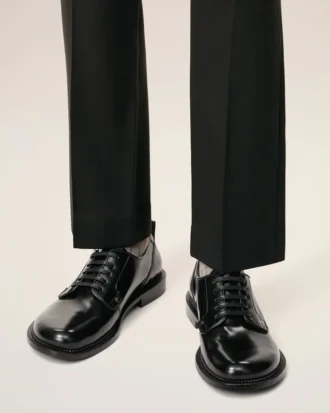 Black Leather Anatomical Toe Derbies