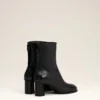 Black Leather Anatomical-Toe Piano Boots Black Leather Anatomical-Toe Piano Boots