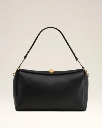 Black Leather Large Carrousel Bag