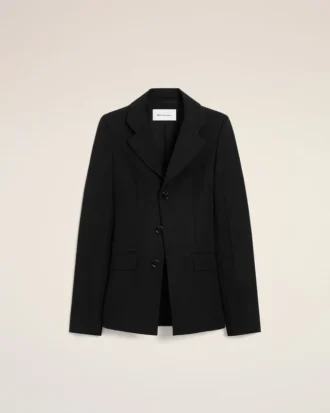 Black New Wool Single Breasted Fitted Jacket Black New Wool Single Breasted Fitted Jacket
