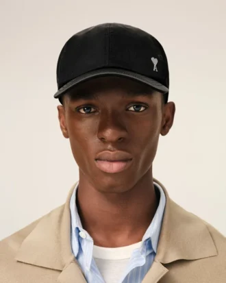 Black Nylon Ami De Coeur Stud Cap Black Nylon Ami De Coeur Stud Cap