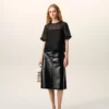 Black Silk Short Sleeves Sheer with Undertop Top Black Silk Short Sleeves Sheer with Undertop Top