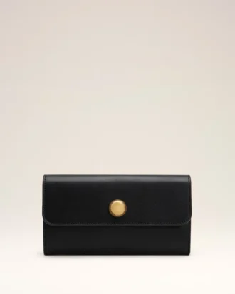 Black Smooth Leather Carrousel Continental Wallet