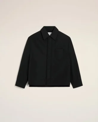 Black Taffetas Padded Ami De Coeur Overshirt Black Taffetas Padded Ami De Coeur Overshirt