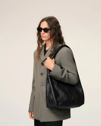 Black Taurillon Leather Etienne Hobo Bag Black Taurillon Leather Etienne Hobo Bag