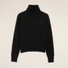 Black Wool Ami De Coeur Turtle Neck Sweater Black Wool Ami De Coeur Turtle Neck Sweater