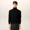 Black Wool Ami De Coeur Turtle Neck Sweater Black Wool Ami De Coeur Turtle Neck Sweater