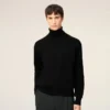 Black Wool Ami De Coeur Turtle Neck Sweater Black Wool Ami De Coeur Turtle Neck Sweater