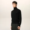 Black Wool Ami De Coeur Turtle Neck Sweater Black Wool Ami De Coeur Turtle Neck Sweater