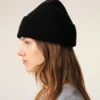 Black Wool Beanie with Contrasted Ami De Coeur