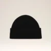 Black Wool Beanie with Contrasted Ami De Coeur