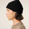 Black Wool Beanie with Contrasted Ami De Coeur