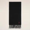 Black Wool Red Ami De Coeur Scarf Black Wool Red Ami De Coeur Scarf