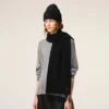 Black Wool Red Ami De Coeur Scarf Black Wool Red Ami De Coeur Scarf
