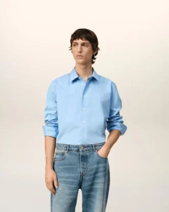 Blue Cotton Ami De Coeur Classic Shirt Blue Cotton Ami De Coeur Classic Shirt