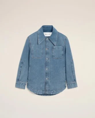 Blue Cotton Ami De Coeur Worker Overshirt Blue Cotton Ami De Coeur Worker Overshirt