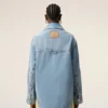 Blue Cotton Ami De Coeur Worker Overshirt Blue Cotton Ami De Coeur Worker Overshirt