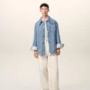 Blue Cotton Ami De Coeur Worker Overshirt Blue Cotton Ami De Coeur Worker Overshirt
