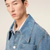 Blue Cotton Ami De Coeur Worker Overshirt Blue Cotton Ami De Coeur Worker Overshirt