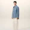 Blue Cotton Ami De Coeur Worker Overshirt Blue Cotton Ami De Coeur Worker Overshirt