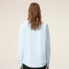 Blue Cotton Classic Long Sleeve Shirt Button Down Collar with Embroidered Adc Blue Cotton Classic Long Sleeve Shirt Button Down Collar with Embroidered Adc