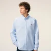 Blue Cotton Classic Long Sleeve Shirt Button Down Collar with Embroidered Adc Blue Cotton Classic Long Sleeve Shirt Button Down Collar with Embroidered Adc