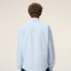 Blue Cotton Classic Long Sleeve Shirt Button Down Collar with Embroidered Adc Blue Cotton Classic Long Sleeve Shirt Button Down Collar with Embroidered Adc
