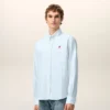 Blue Cotton Classic Long Sleeve Shirt Button Down Collar with Embroidered Adc Blue Cotton Classic Long Sleeve Shirt Button Down Collar with Embroidered Adc