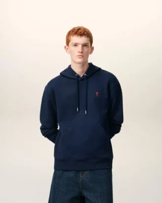 Blue Cotton Red Ami De Coeur Hoodie