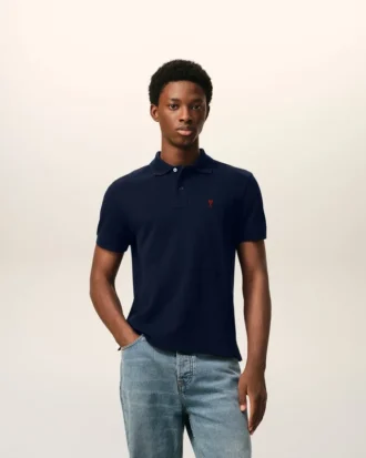 Blue Cotton Red Ami De Coeur Polo Shirt Blue Cotton Red Ami De Coeur Polo Shirt