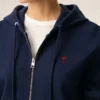 Blue Cotton Red Ami De Coeur Zipped Hoodie Blue Cotton Red Ami De Coeur Zipped Hoodie