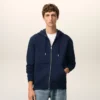 Blue Cotton Red Ami De Coeur Zipped Hoodie Blue Cotton Red Ami De Coeur Zipped Hoodie