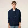Blue Cotton Red Ami De Coeur Zipped Hoodie Blue Cotton Red Ami De Coeur Zipped Hoodie
