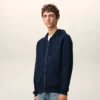 Blue Cotton Red Ami De Coeur Zipped Hoodie Blue Cotton Red Ami De Coeur Zipped Hoodie