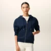 Blue Cotton Red Ami De Coeur Zipped Hoodie Blue Cotton Red Ami De Coeur Zipped Hoodie