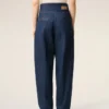 Blue Cotton Wrapped Belted Ballon Fit Jeans Blue Cotton Wrapped Belted Ballon Fit Jeans