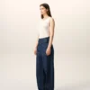 Blue Cotton Wrapped Belted Ballon Fit Jeans Blue Cotton Wrapped Belted Ballon Fit Jeans