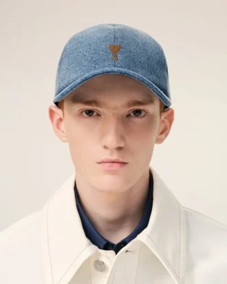 Blue Denim Ami De Coeur Embroidery Cap Blue Denim Ami De Coeur Embroidery Cap