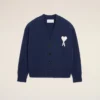 Blue Wool Ami De Coeur Cardigan Blue Wool Ami De Coeur Cardigan